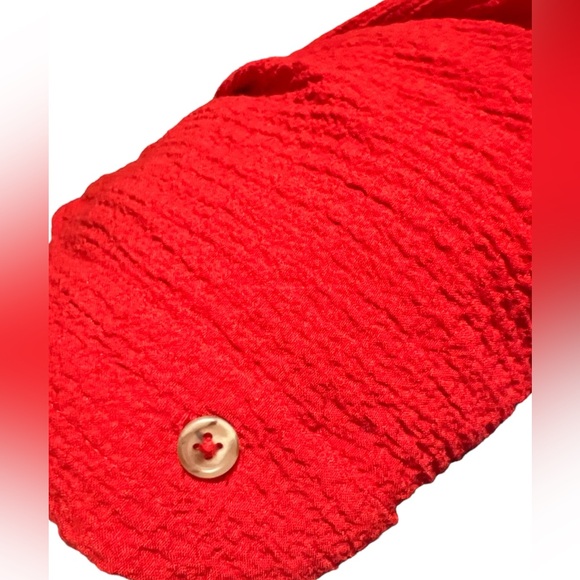 Anthropologie Maeve Womens size Medium Bright Red Textured Scarletta Midi Dress - Picture 7 of 12